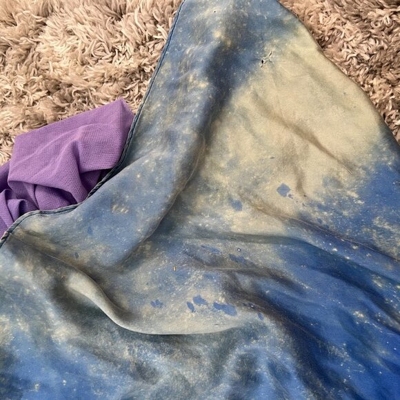 Vintage 90s/Y2K Periwinkle Purple Blue Silk Fairy Goddess Maxi Dress - Picture 9 of 9